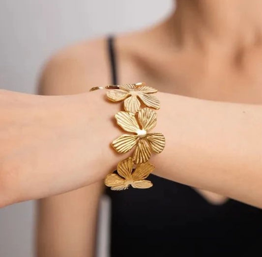 Pulsera flores autoajustable